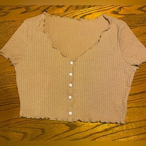 Shein . Dark tan crop top.